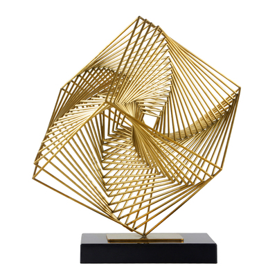 佐森筑梦不锈钢电镀酒店家居样板房简约现代几何抽象艺术品摆件