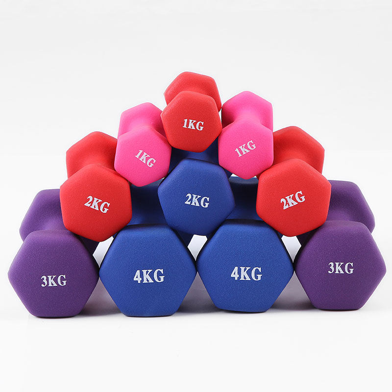 小哑铃女士2kg一对健身器材男六角亚铃儿童家用减肥运动瘦臂跳操