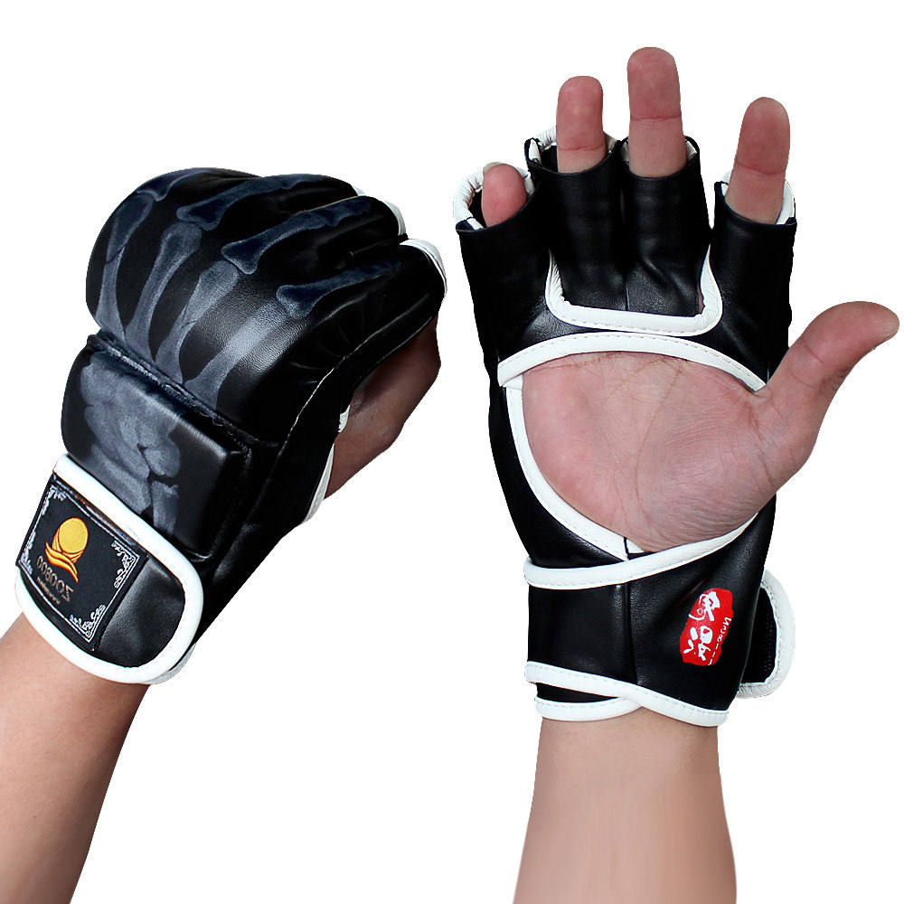 半指拳击手套成人散打分指拳套泰拳mma跆拳道ufc打沙袋露指拳击套