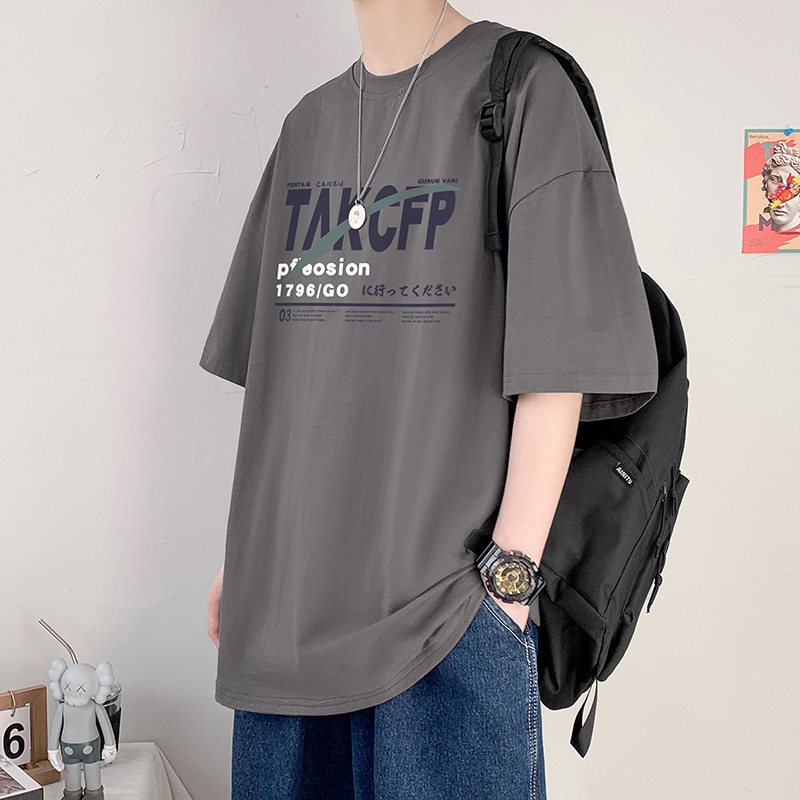 夏季小众ins新款短袖t恤男潮牌潮流上衣宽松大码男士半袖纯棉体恤