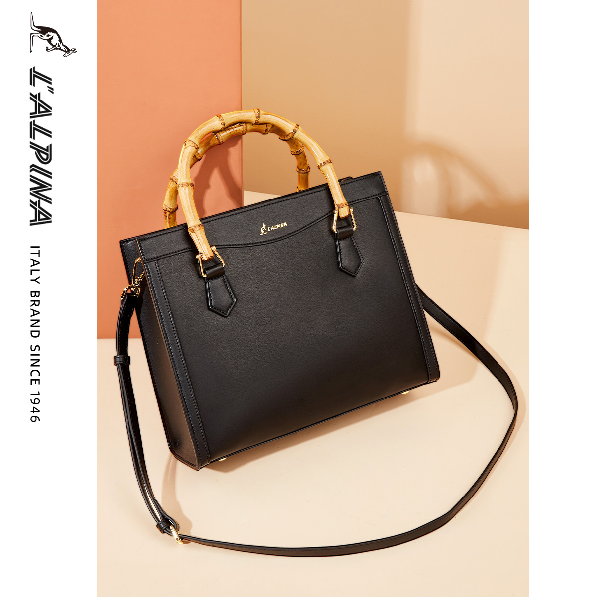 意大利lalpina袋鼠女士包包新款真皮大包大容量通勤通用款女包