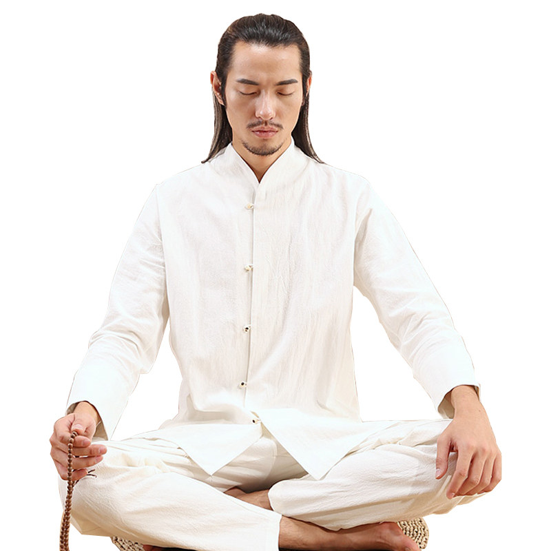 唯三菩提悟禅修茶服男居士中国国风衬衫佛系民族服装