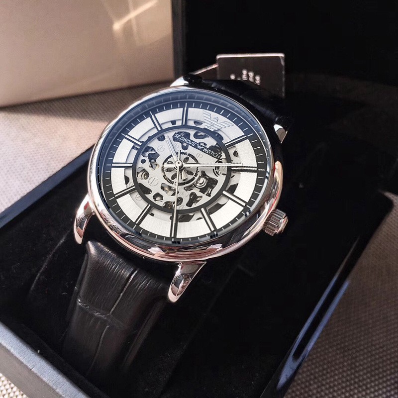 阿玛妮手表男士全自动机械手表十大镂空防水名牌时尚潮流男士手表