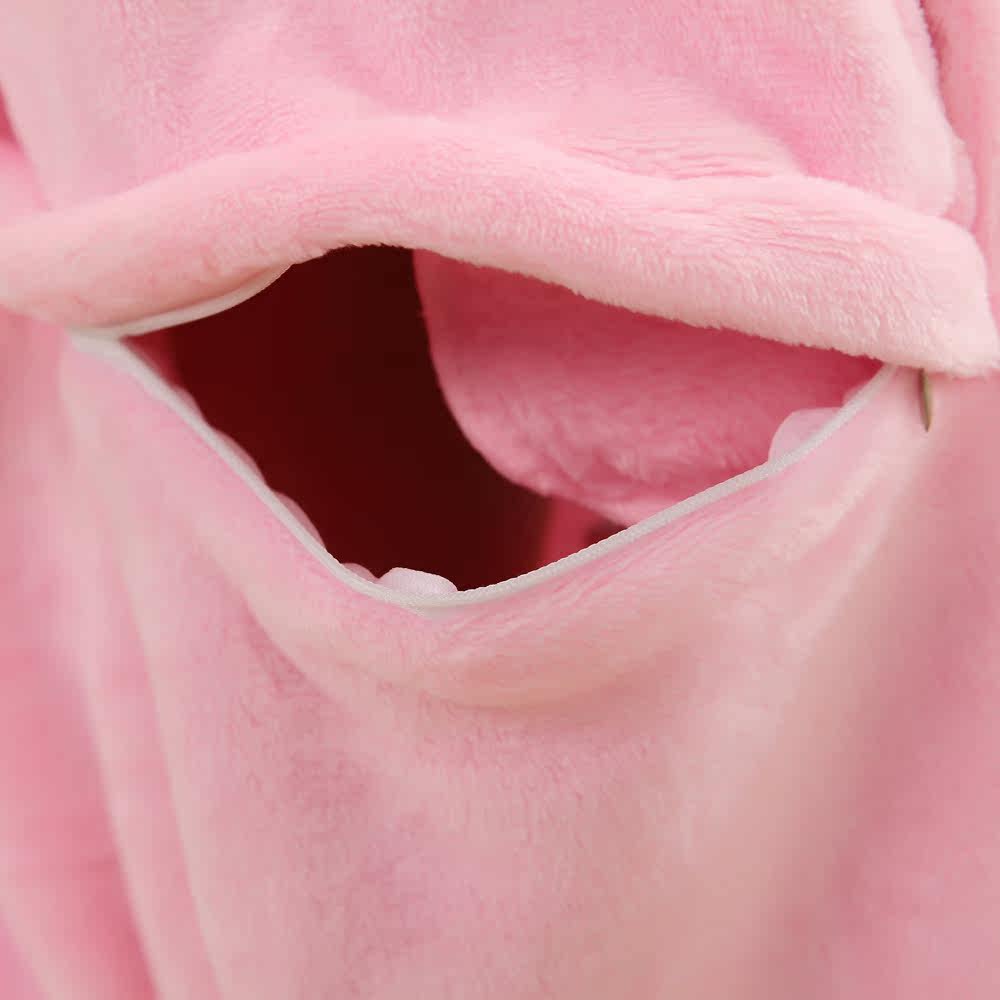 洛诗芬粉猪连体睡衣秋冬女款可爱卡通如厕动物睡衣