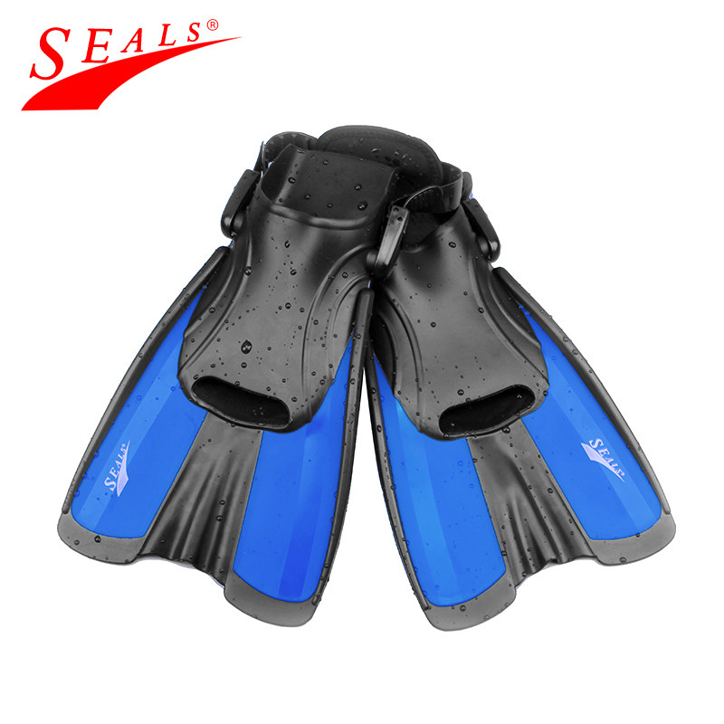 seals游泳训练短脚蹼儿童蛙鞋浮潜三宝游泳装备调节通用脚蹼