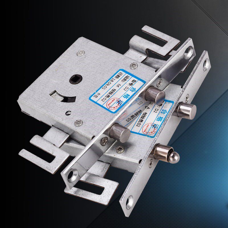 门锁防盗门通风窗小门家用中门十字撞锁老式中控机械门锁