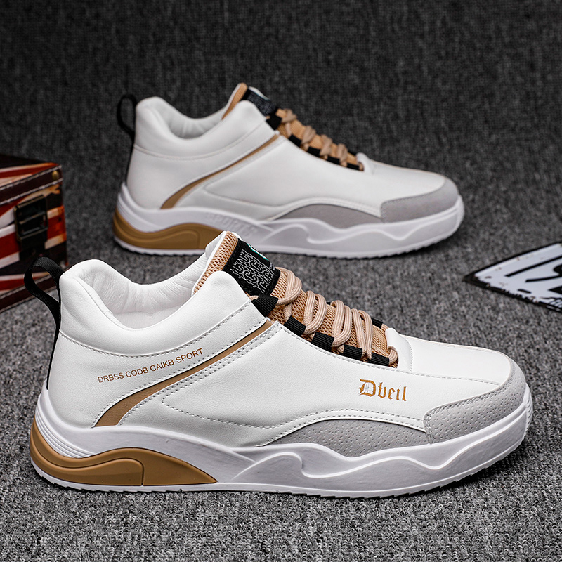 男鞋2021年新款高帮国潮男生运动韩版春季男士百搭休闲皮鞋板鞋子