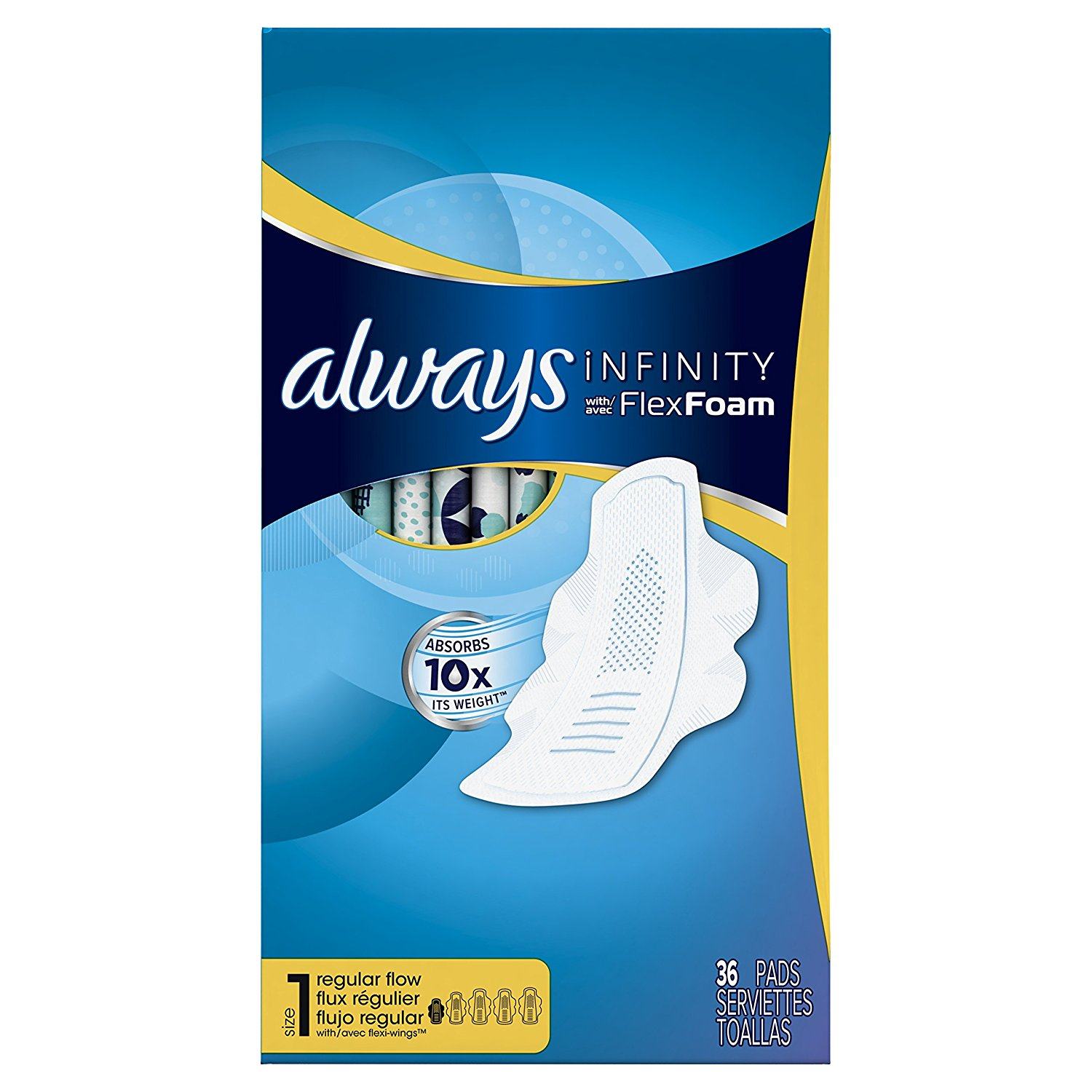 always美国直邮液体卫生巾日用1号108个infinitysize卫生巾