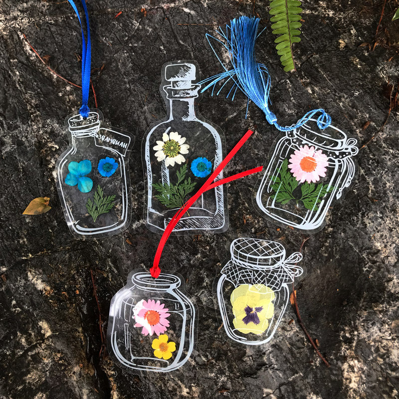 幼儿园创意手工透明干花书签diy材料儿童节学生书签