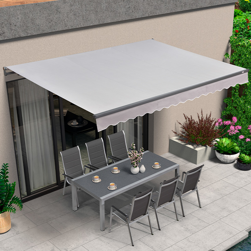 紫叶遮阳棚伸缩式雨棚手摇院子阳台电动户外防雨折叠伸缩蓬遮雨棚