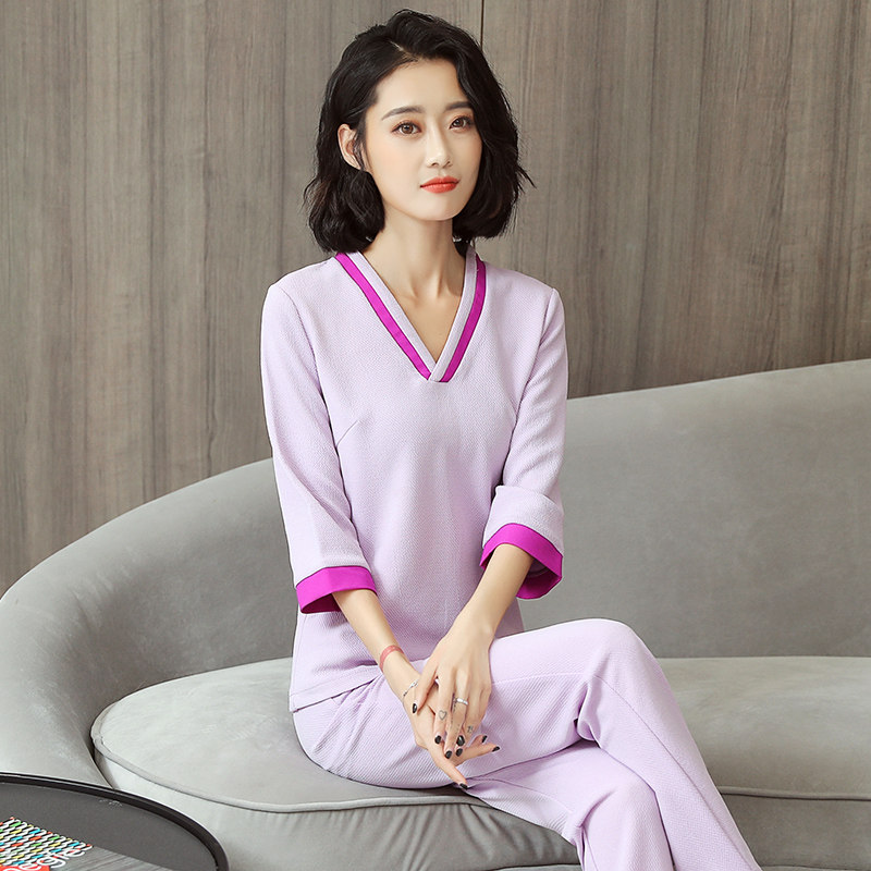 uyt美容师院洗浴中心sap养生会所足浴场按摩足疗技师工作服女套装