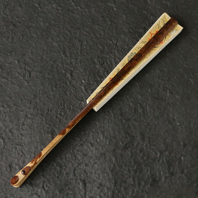 湘妃竹一物一拍精品派纯手工精工制作九单折扇竹编