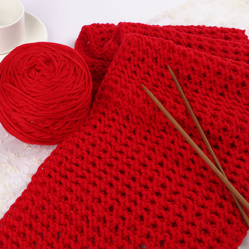 红色女友编织自织粗线棉中牛奶16股毛线团diy毛线