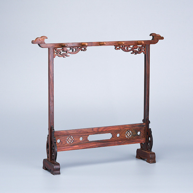 红木龙头笔架大红酸枝木毛笔挂仿古新中式文房四宝书房用品摆件