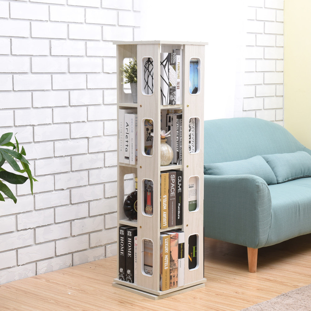 旋转书架创意多层儿童360度落地书架置物架cd架简易学生书柜