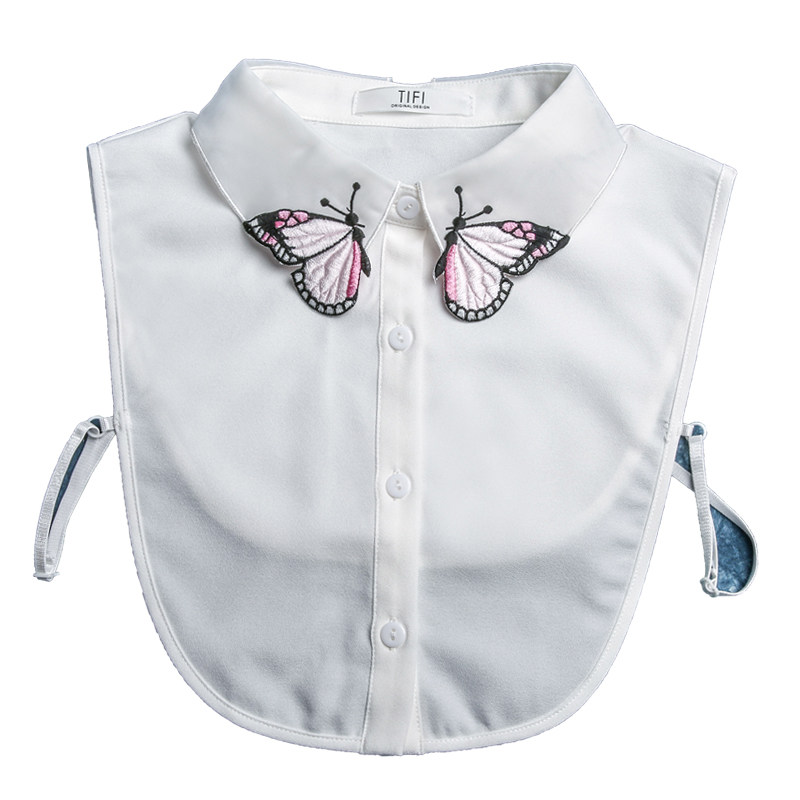 新款韩版圆领刺绣花假领子女百搭毛衣领口装饰假领衬衫女花边领子