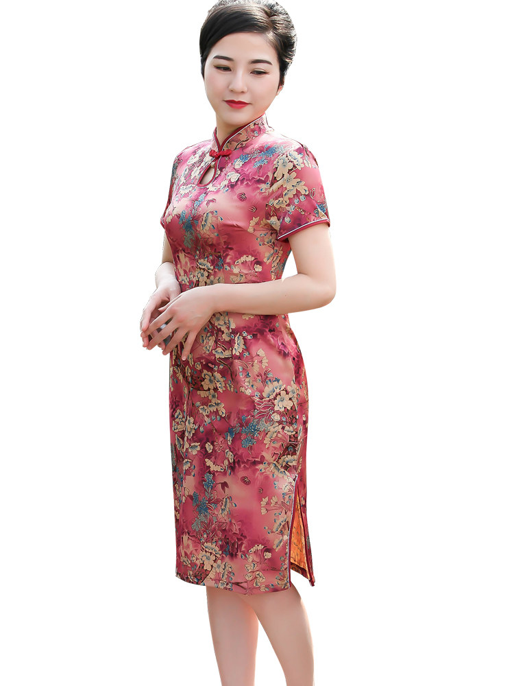 旗袍超胖女装特大2022夏胖女人加肥复古名媛旗袍