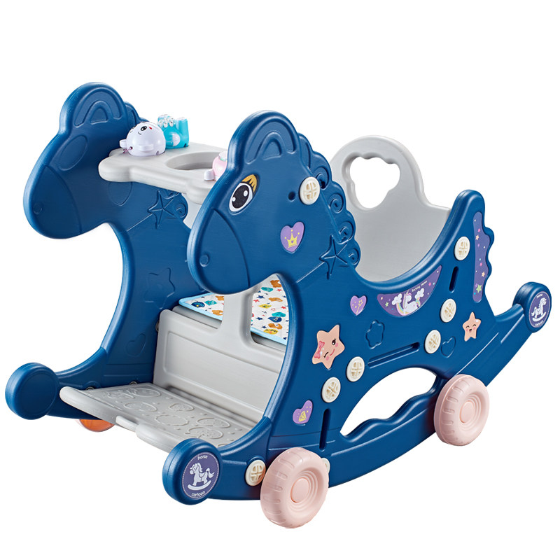 儿童木马摇摇马两用玩具大号加厚塑料1-2-6周岁摇马