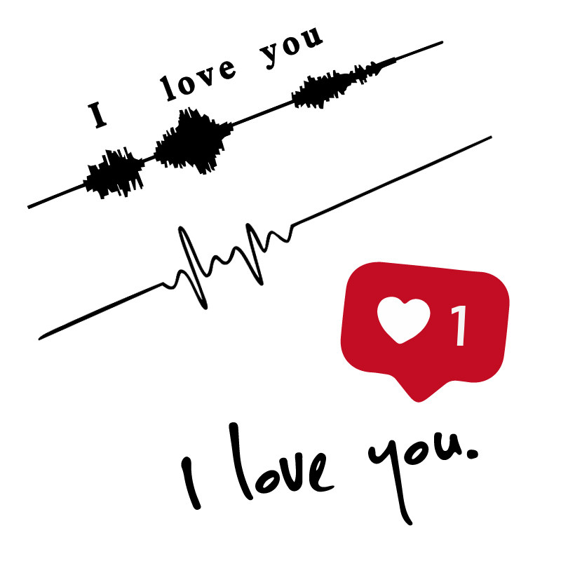 汽车心电图车贴爱心创意个性我爱你声波划痕车身装饰汽车装饰贴