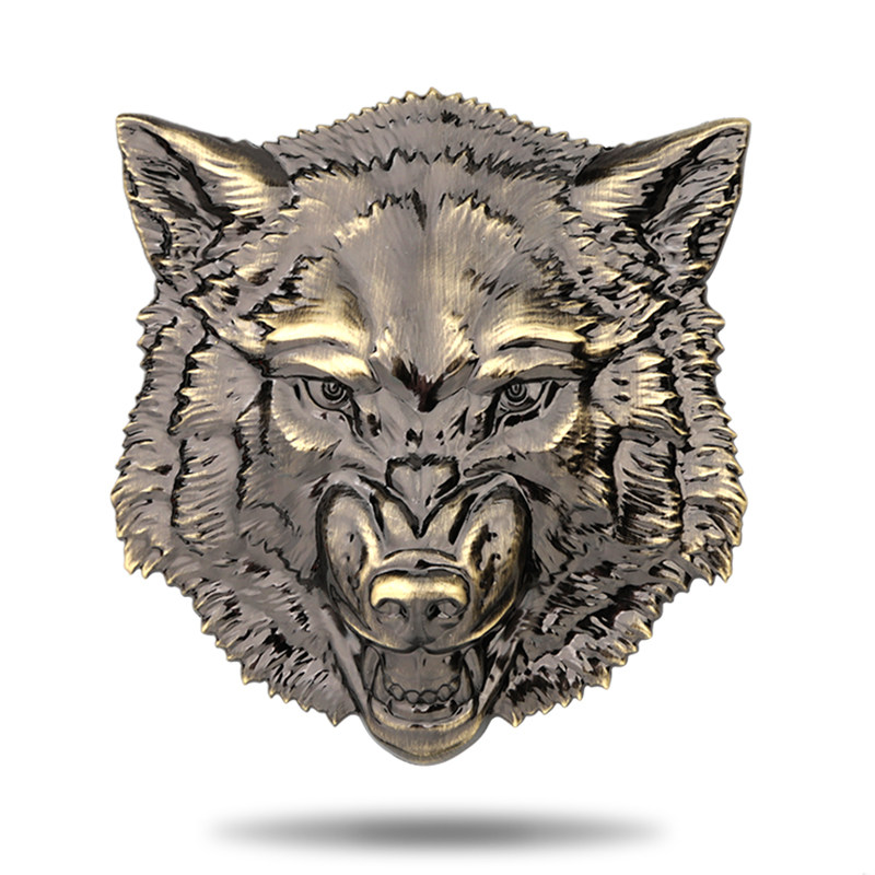 狼头金属3d浮雕车贴中网越野车个性改装车标贴汽车装饰贴