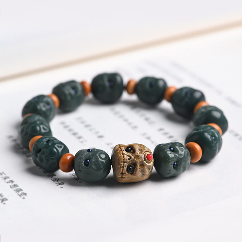 菩提阿呆手串文玩呆呆风化阴皮男女情侣手串