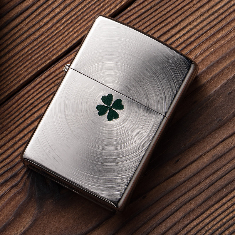 打火机zippo男士经典铭炫永结同心四叶草男友礼物zippo