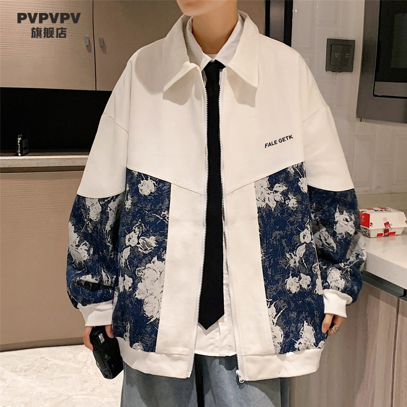 翻领夹克男春季高街痞帅ins潮牌高级感港风韩版潮流宽松工装外套
