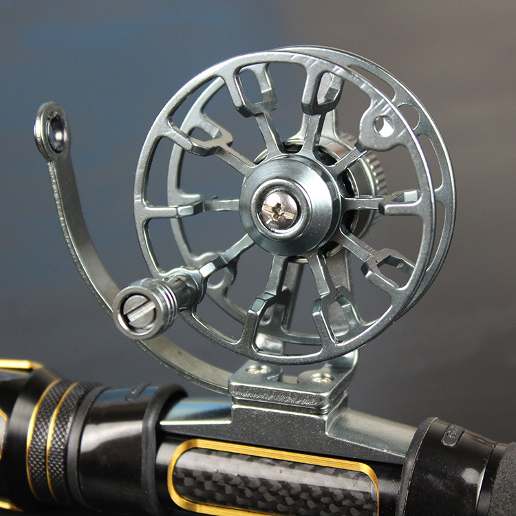 鱼线轮手竿改装金属带泄力前打轮钓竿冰钓矶钓鱼线轮