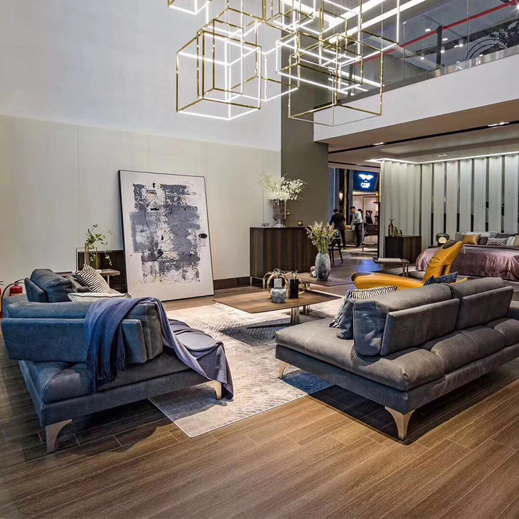 家具pusu普术霍尔沙发组合合纯意式现代简约皮艺皮艺沙发