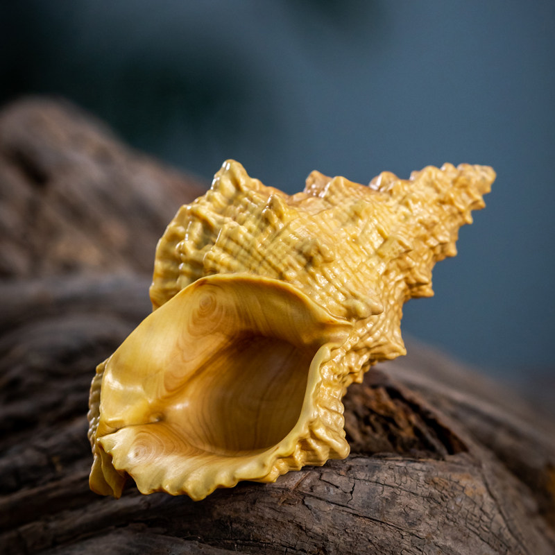 木雕手把创意海螺文玩男士随身把玩家居饰品中式木雕