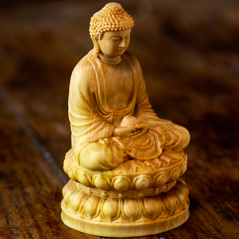 黄杨木雕佛像人物实木雕刻三宝药师释迦摩尼木雕