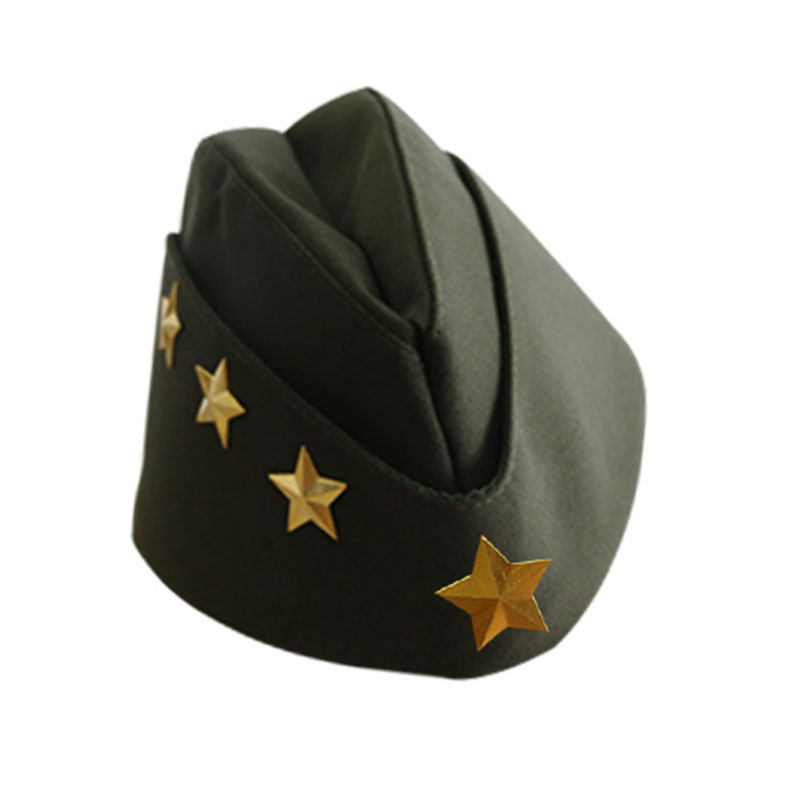 水兵舞军五角星船帽男女团队演出双层军迷加厚帽子