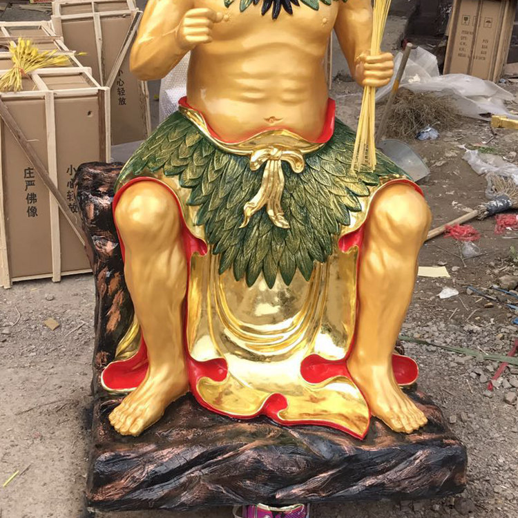 神农大帝像五谷先帝1.6米神农神像 五谷先帝药祖地皇树脂佛像摆件