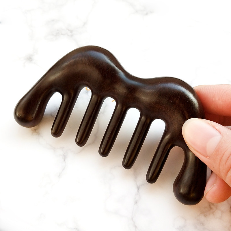 按摩檀木宽齿经络卷发便捷头部肩颈梳子