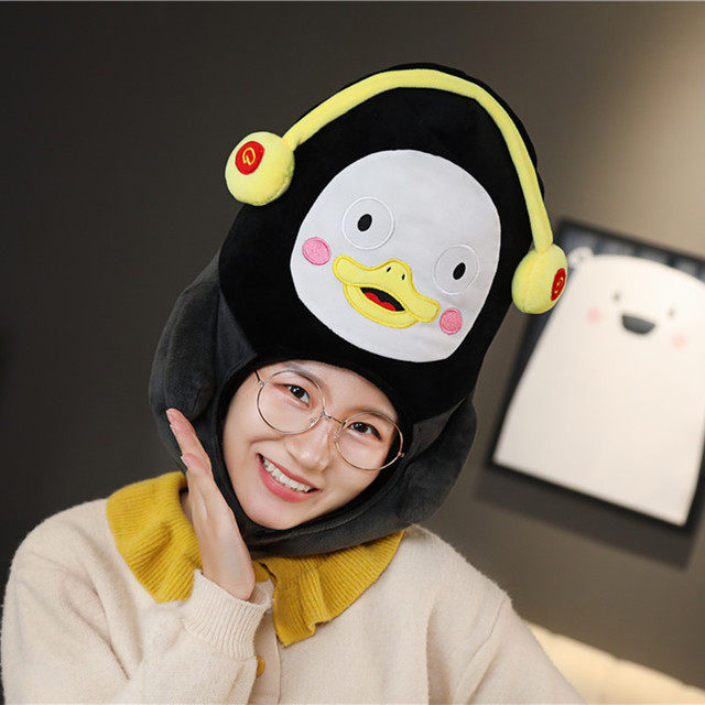 韩国网红pengsoo企鹅头套帽子创意卡通派对舞会聚会装饰帽子