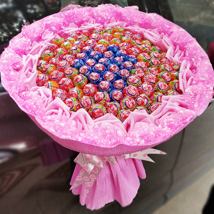 花束棒棒糖99颗糖果卡通男女生日礼物创意七夕喜糖