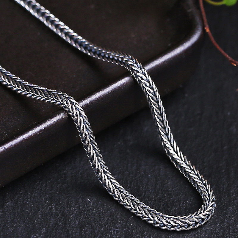 天使之愿银饰品复古泰银项链男韩版简约学生潮人男士项链