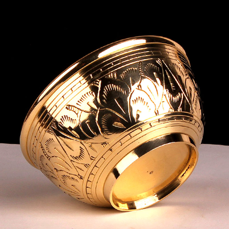 印度黄铜餐具补铜家用创意饭碗进口米饭儿童异形