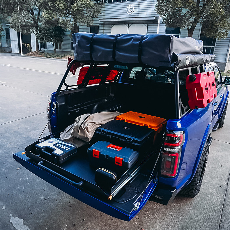 长城皮卡货箱改装后备箱尾箱配件托盘抽屉推拉皮卡尾箱盖