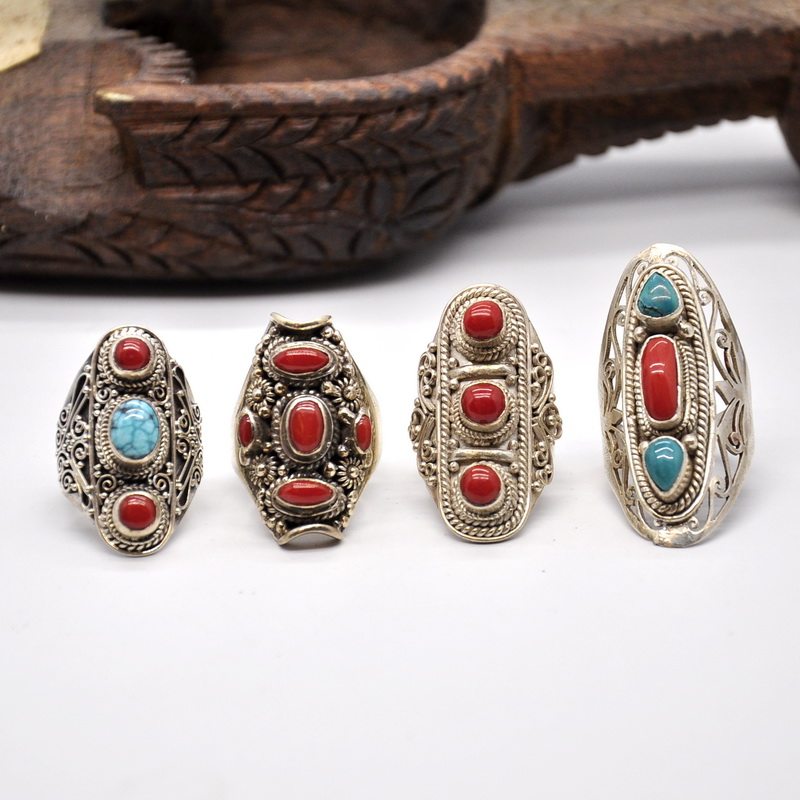 尼泊尔藏式纯银戒指可调大小手饰情侣饰品生日戒指