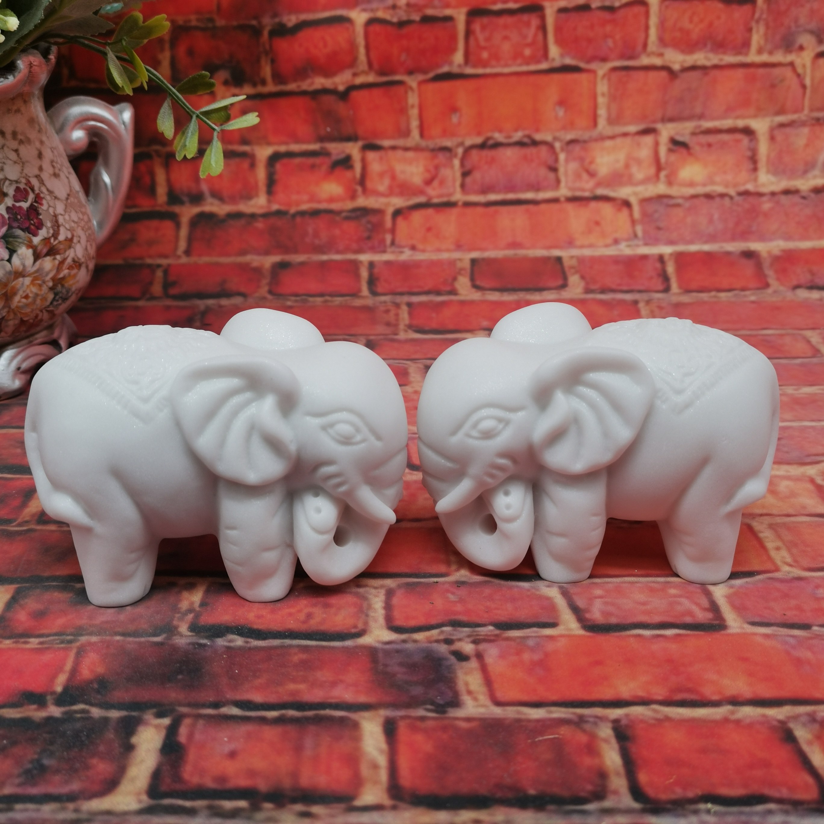 原创石雕大象家用一对汉白玉客厅摆放办公室收银台摆件