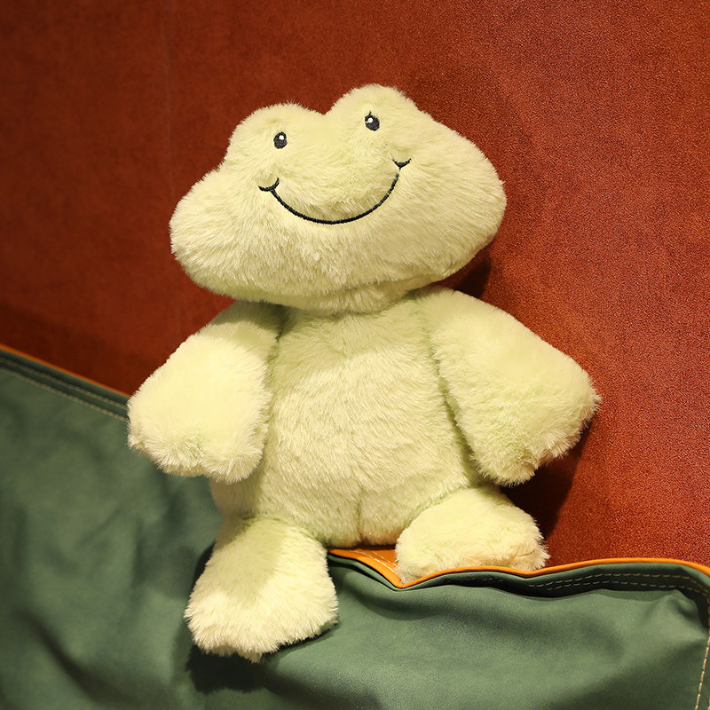 一只开心快乐微笑青蛙玩偶公仔毛绒玩具丑萌治愈毛绒布艺类玩具