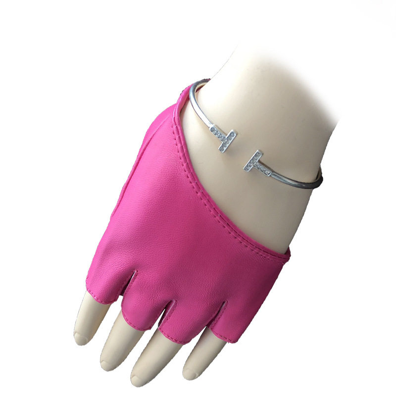 手套半指摇滚时尚半截2双装韩版舞女短pu半掌手套