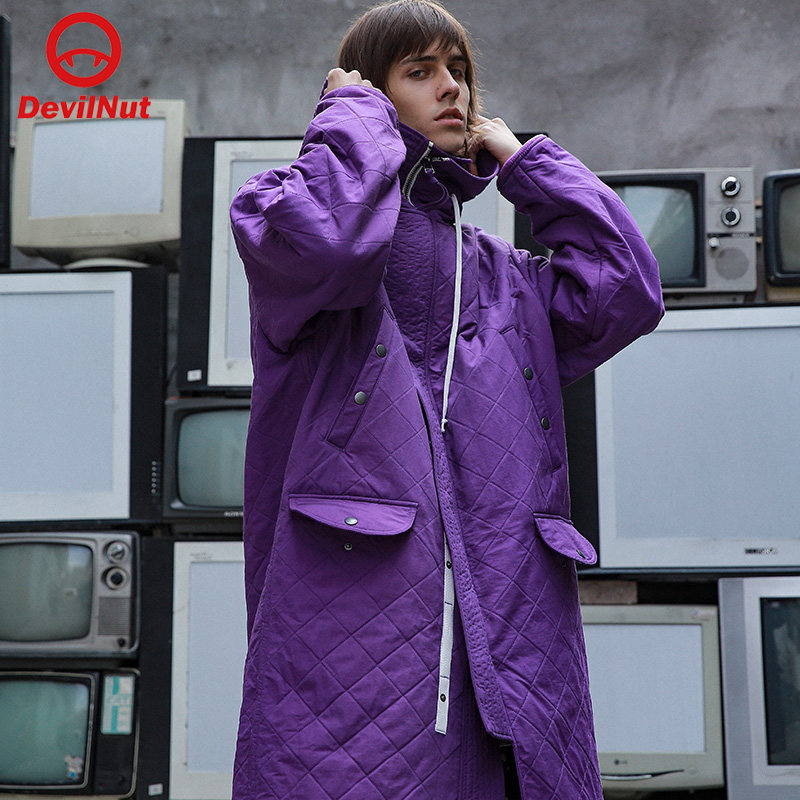 devilnut潮牌恶魔男士保暖外套n3b加长dnfc风衣