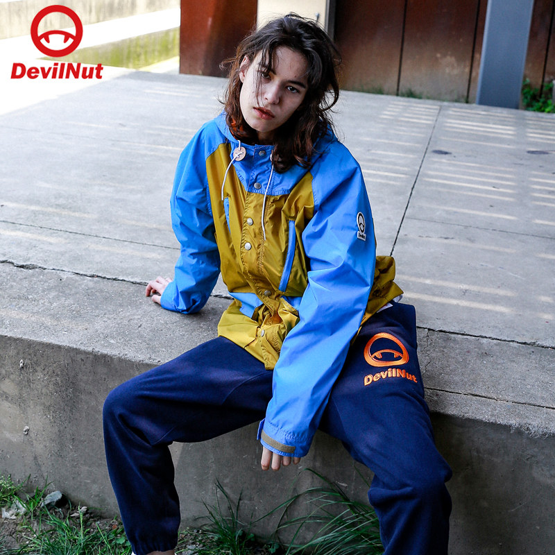 devilnut潮牌恶魔男女女同流感外套时尚拼色夹克