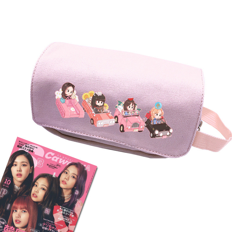 blackpink粉墨墨笔大容量lisa周边应援ins韩版文具盒笔袋