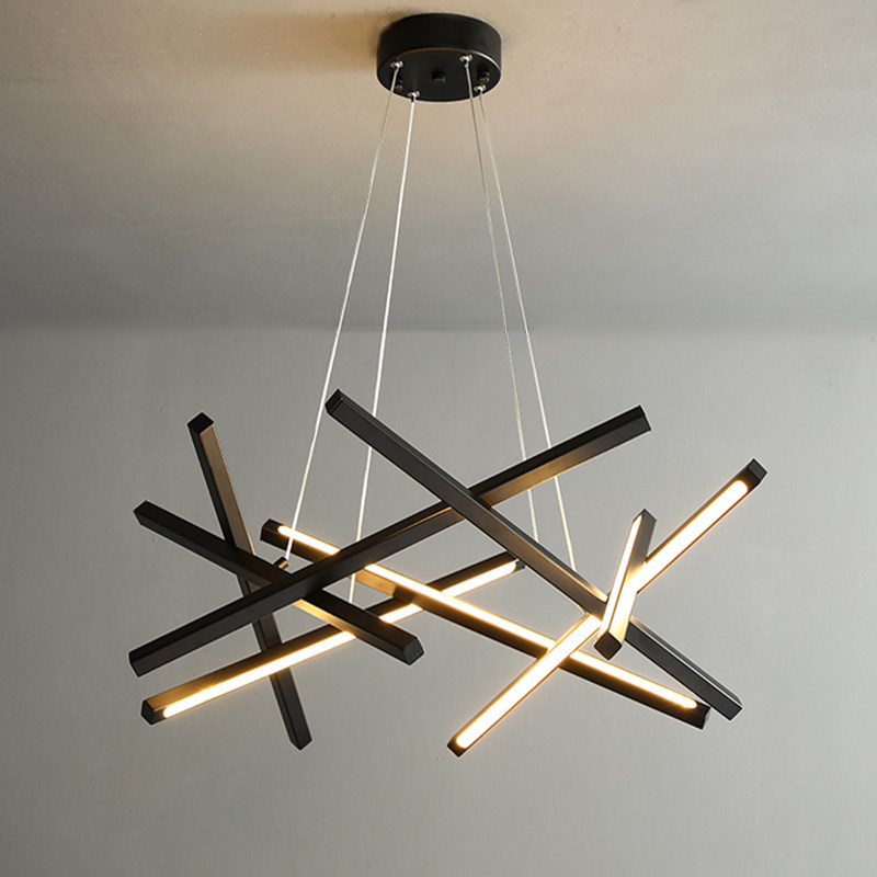 吊灯北欧极简长条个性餐厅led现代简约客厅卧室客厅吊灯