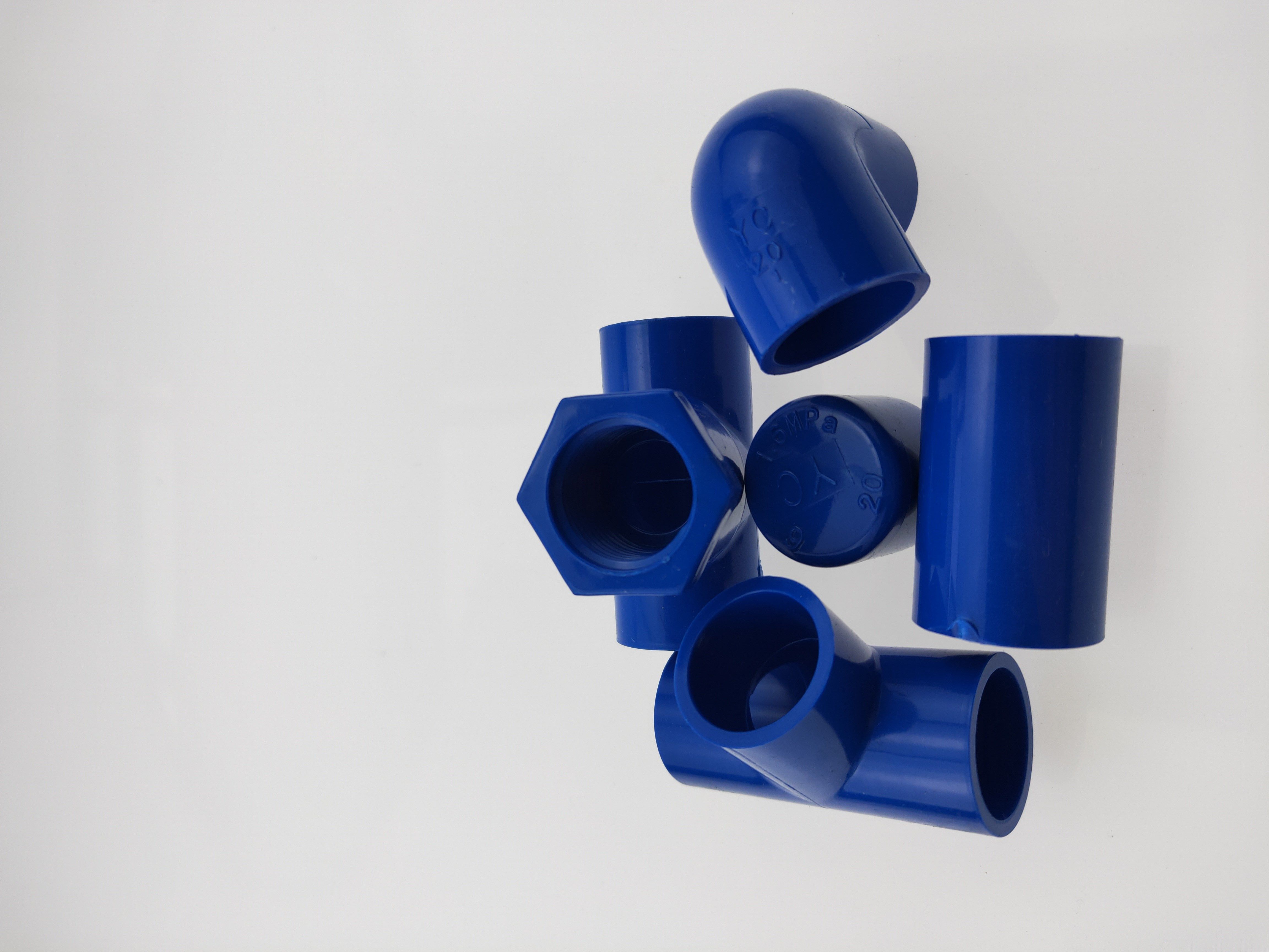 pvc20三通内螺堵帽弯头直接海鲜鱼缸水管兰管三通