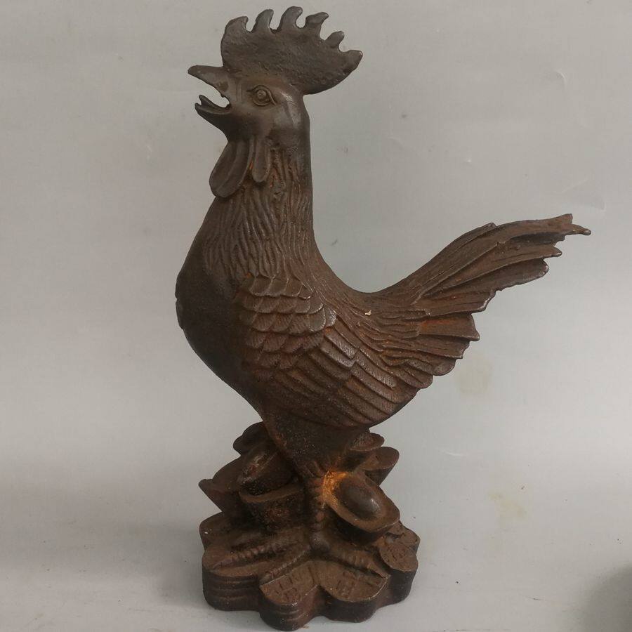 铁公鸡摆件铸铁仿古元宝公鸡一毛不拔镇聚财铁器家居风水摆件