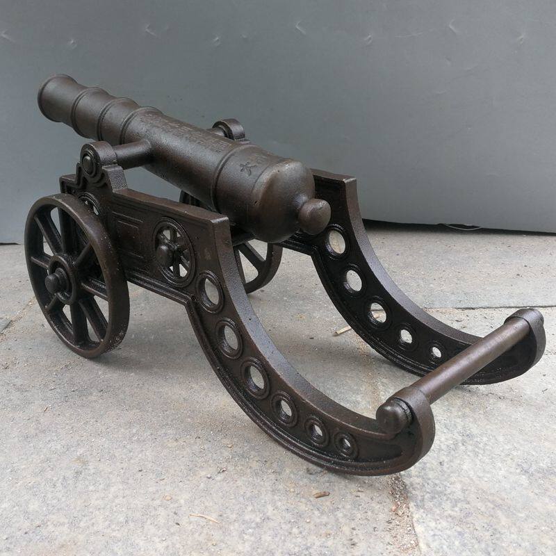 大炮加厚铸铁大炮镇大号铁炮模型摆件风水红衣摆件